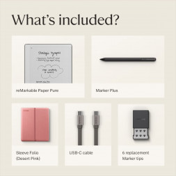 Графический планшет reMarkable Paper Pure+Marker Plus+Sleeve Folio, Desert Pink