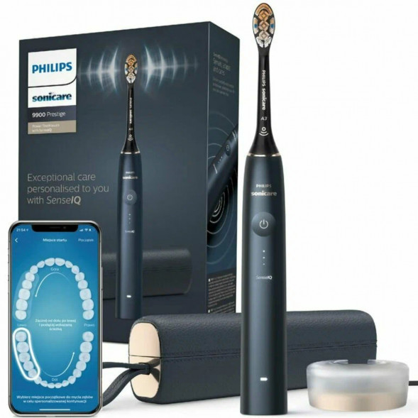 Звуковая зубная щетка Philips Sonicare 9900 Prestige HX9992, темно-синий в Калининграде