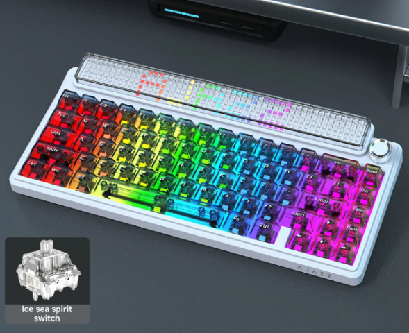 Беспроводная игровая механическая клавиатура Ajazz Pixel 68, 8K, Hot-Swap, RGB, с матричным LED экраном в Калининграде