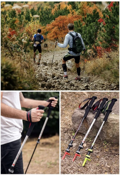 Треккинговая палка Naturehike 135 см, 1шт., серый/зеленый в Калининграде