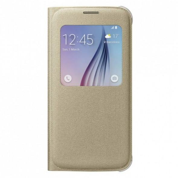 Чехол для Samsung Galaxy S6 S-View Cover (EF-CG920BFE), Gold в Калининграде