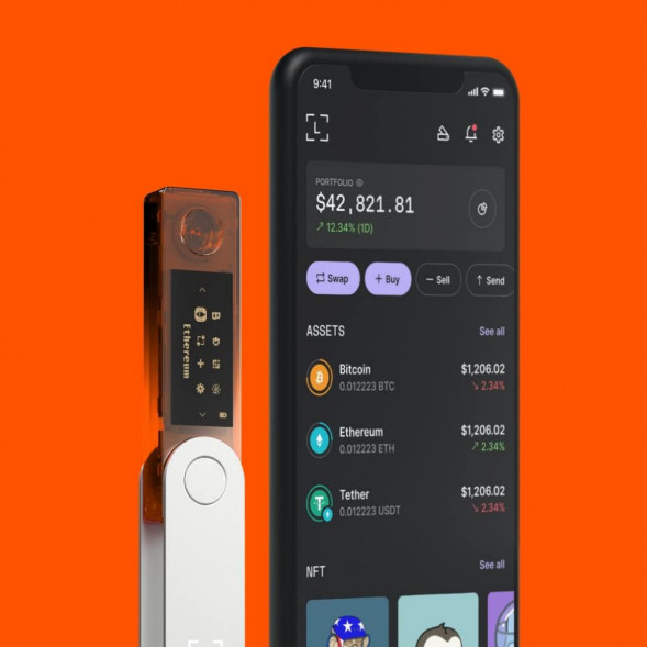 Аппаратный криптокошелек Ledger Nano X, BTC Orange  в Калининграде