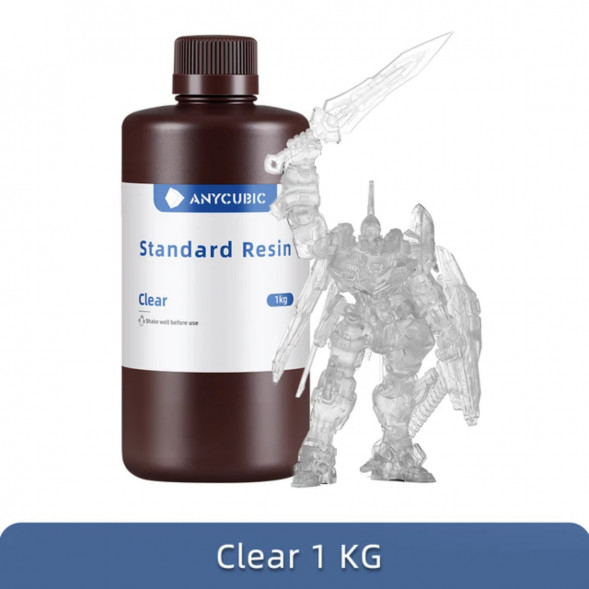 Фотополимерная смола Anycubic Standard Resin для 3D принтера Прозрачная (Clear), 1 кг в Калининграде